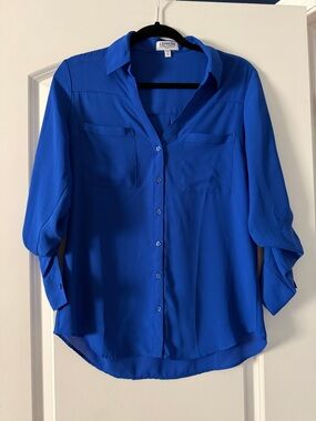 Express Royal Blue Button-Down Shirt